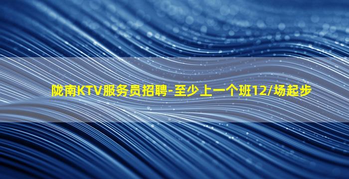 陇南KTV服务员招聘-至少上一个班12/场起步